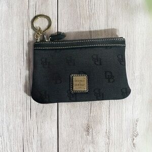 Dooney & Bourke Deep Navy Black Key Chain Wallet Pouch GUC